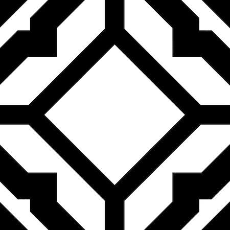 Andova Tiles Luv Enchanted Black and White 8-in Encaustic Matte Porcelain Wall & Floor Tile ANDLUV450